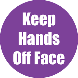 [97090 FS] Keep Hands Off Face Non-Slip Floor Stickers Purple 5 Pack