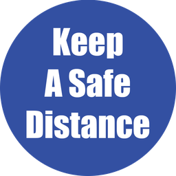 [97068 FS] Keep Safe Distance Non-Slip Floor Stickers Blue 5 Pack