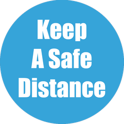[97070 FS] Keep Safe Distance Non-Slip Floor Stickers Cyan 5 Pack