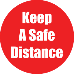 [97072 FS] Keep Safe Distance Non-Slip Floor Stickers Red 5 Pack