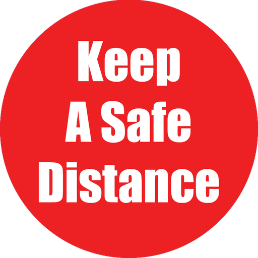 [97072 FS] Keep Safe Distance Non-Slip Floor Stickers Red 5 Pack