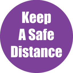 [97078 FS] Keep Safe Distance Non-Slip Floor Sticker Purple 5 Pack