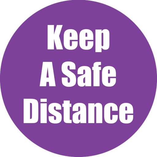[97078 FS] Keep Safe Distance Non-Slip Floor Sticker Purple 5 Pack