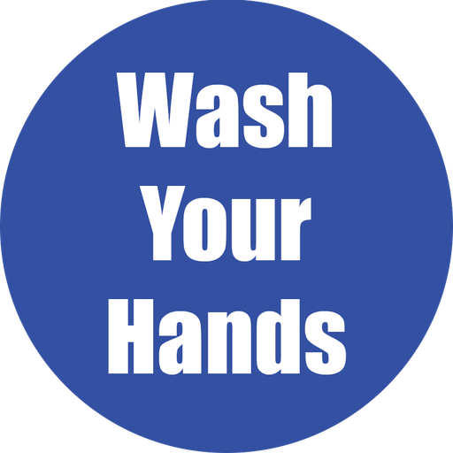 [97092 FS] Wash Your Hands Non-Slip Floor Stickers Blue 5 Pack