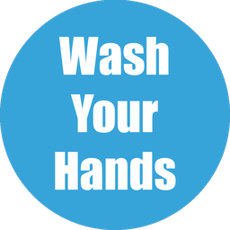 [97094 FS] Wash Your Hands Non-Slip Floor Stickers Cyan 5 Pack