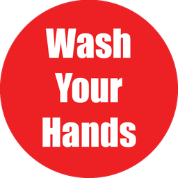 [97096 FS] Wash Your Hands Non-Slip Floor Stickers Red 5 Pack
