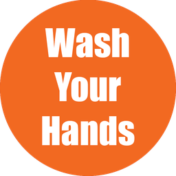 [97100 FS] Wash Your Hands Non-Slip Floor Stickers Orange 5 Pack