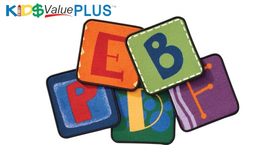 [3826 CFK] Toddler Alphabet Blocks Seating Kit Primary Set of 26, 14" Squares