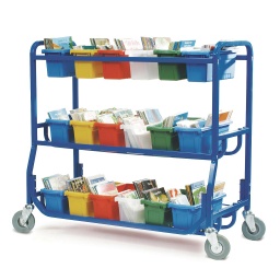 [LW43018 CPN] Library on Wheels With 18 Small Tubs