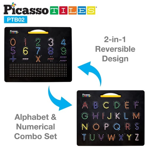 [PTB02BLK LAT] PicassoTiles Capital Number and Free Style Drawing Board