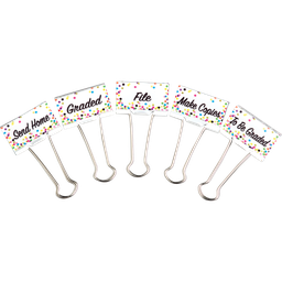 [20855 TCR] 5ct Confetti Classroom Management Large Binder Clips