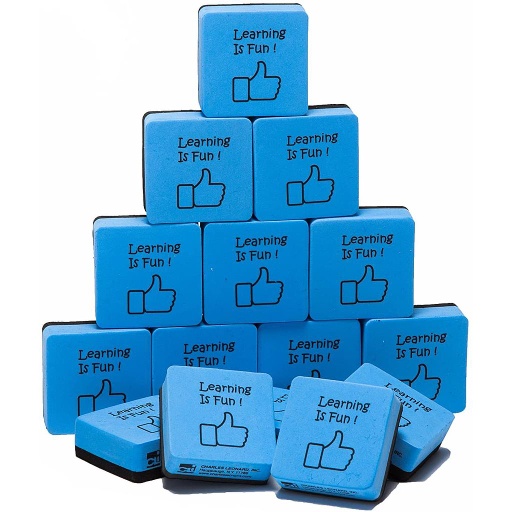 [74549 CLI] 15ct "Learning is Fun" 2" Foam/Felt Mini Whiteboard Erasers