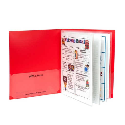 [32304 CL] 15ct Red Classroom Connector Multi Pocket Folders