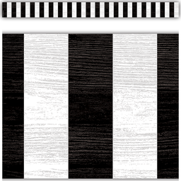 [8512 TCR] Modern Farmhouse Black Stripes Straight Border Trim