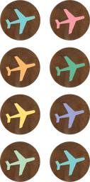 [8563 TCR] Travel the Map Airplanes Mini Stickers