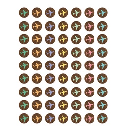 [8563 TCR] Travel the Map Airplanes Mini Stickers