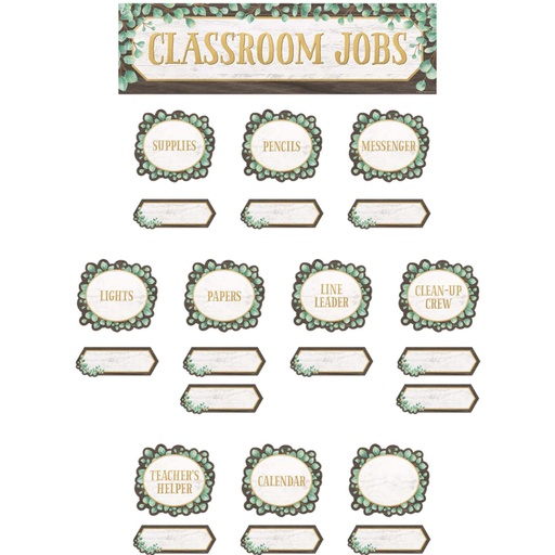 [8453 TCR] Eucalyptus Classroom Jobs Mini Bulletin Board