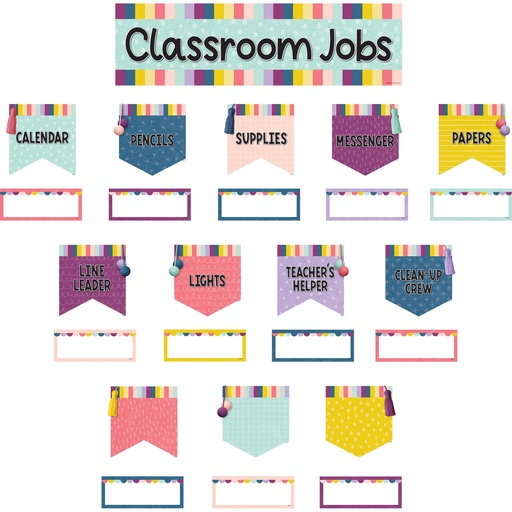 [9024 TCR] Oh Happy Day Classroom Jobs Mini Bulletin Board