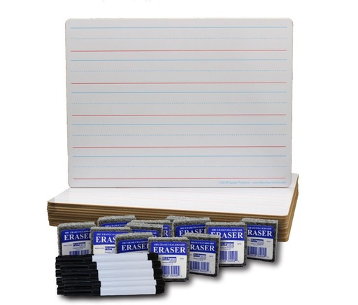 [21034 FS] 12ct Ruled 9" x 12" Dry Erase Board Classroom Pack (10034CP FS)