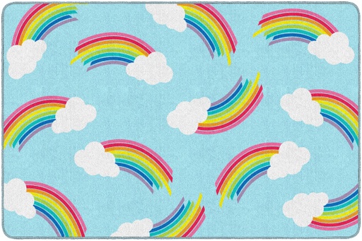 [CA199228SG FC] Schoolgirl Style Hello Sunshine Whimsical Rainbows 5' X 7'6" Rectangle Carpet 