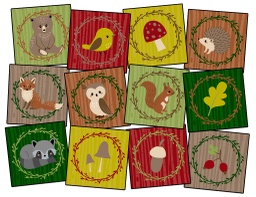 [CW188015S12 FC] Woodland Friends Seating Set Of 12 Seating Squares (CW188015S12 CS)
