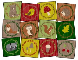 [CW188015S12 FC] Woodland Friends Seating Set Of 12 Seating Squares (CW188015S12 CS)
