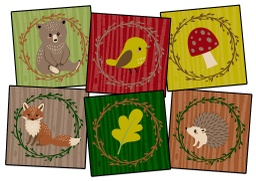 [CW188015S6 FC] Woodland Friends Seating Set Of 6 Seating Squares (CW188015S6 CS)
