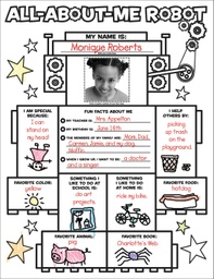 [501462 SC] Graphic Organizer Posters All About Me Robot  Grades K-2