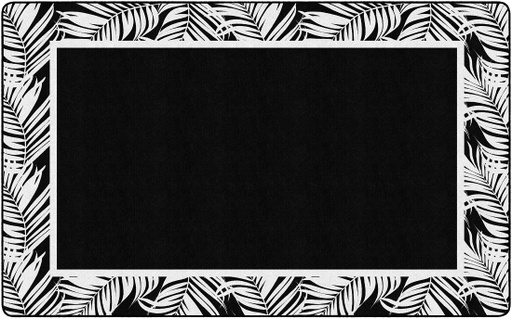 [CA200828SG FC] Simply Stylish Black & White Greenery Border 5' X 7'6" Rectangle Carpet