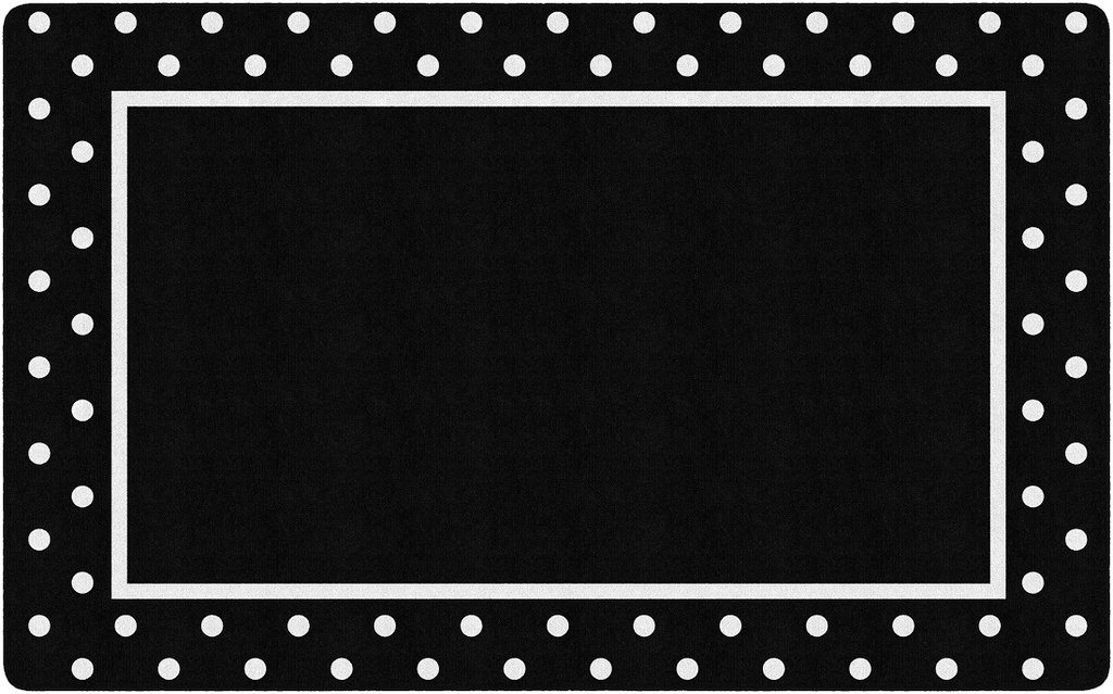 Simply Stylish Tropical Black & White Polka Dot Border 5' X 7'6" Rectangle  Carpet | Teacher Direct