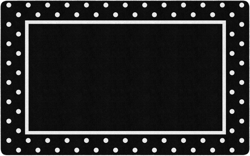 [CA200928SG FC] Simply Stylish Tropical Black & White Polka Dot Border 5' X 7'6" Rectangle Carpet