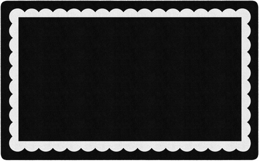[CA201128SG FC] Black White & Stylish Brights Black & White Scallop Border 5' X 7'6" Rectangle Carpet