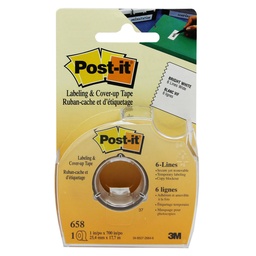 [658 MMM] 1&quot; X 700&quot; White Post It Coverup Tape Roll