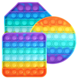 [9007 PF] Pop It Fidget Rainbow Shapes - Set of 3