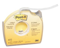 [652 MMM] 1/3&quot; X 700&quot; White Post It Coverup Tape Roll