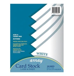 [101188 PAC] Pacon Array White Card Stock 100ct 8.5x11 Sheet