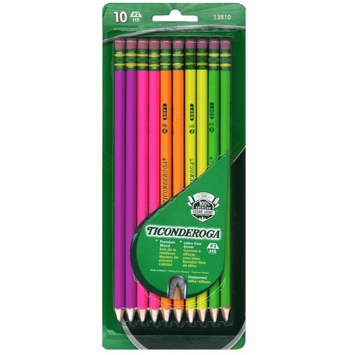 [13810 DIX] 10ct Ticonderoga Neon Pencils