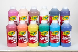 [548516 BIN] 12 Assorted 16oz Crayola Premier Tempera    Pack