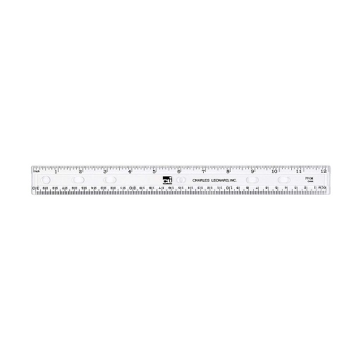[77136 CLI] 12 inch Clear Plastic Ruler Each