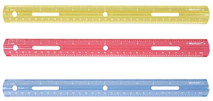 [77336 CLI] 12 inch Colored Plastic Ruler Each