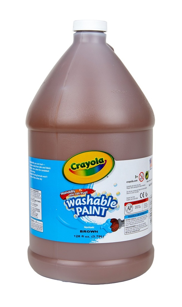 Crayola Washable Paint, Brown, 1 Gal (CYO542128007)