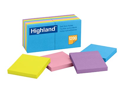 [6549B MMM] 12ct 3 x 3 Highland Bright Note Pads