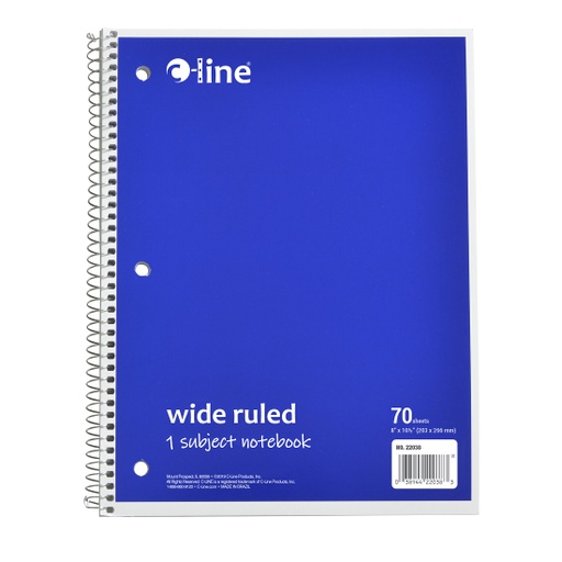 [22038 CL] Blue One Subject 70 Sheet Notebook