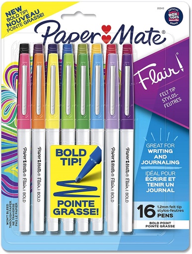 Paper Mate 6ct Pens Flair Core Medium Tip Assorted Colors