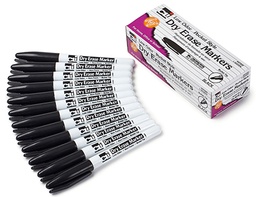 [47320 CLI] 12ct Dry Erase Markers Pocket Style Black Bullet