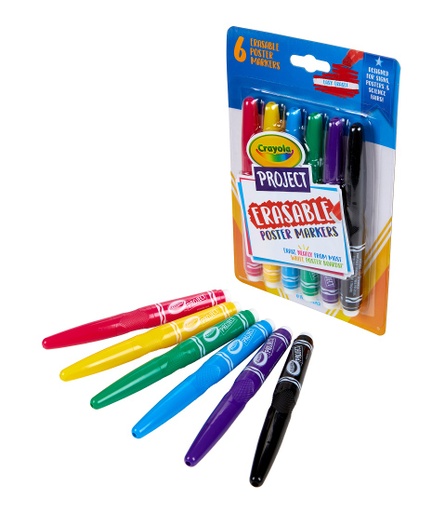 [588371 BIN] 6ct Crayola Project XL Erasable Poster Markers