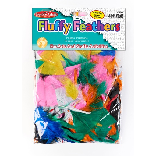[63000 CLI] Bright Hues Fluffy Turkey Feathers 1oz Pack