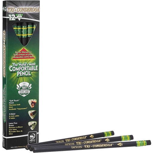 [22500 DIX] 12ct No 2 Tri-Conderoga Pencils with Sharpener
