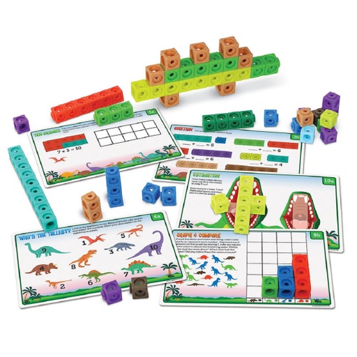 [9330 LER] Mathlink Cubes Kindergarten Math Activity Set: Dino Time!
