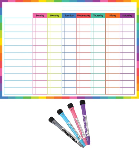 [71001 TCR] Colorful Magnetic Dry Erase Task Chart